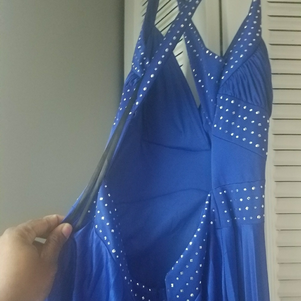 Royal blue pleated dress - Picture 3 of 4